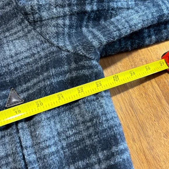 Cole Haan plaid wool double breasted coat size Large
